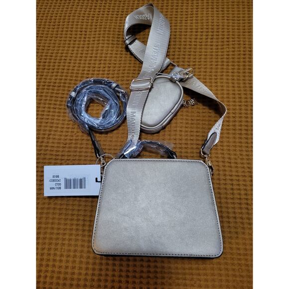 Steve Madden Viral Bevelyn Gold Rhinestone Crossbody Holiday Party Sparkle NWT - Picture 7 of 7